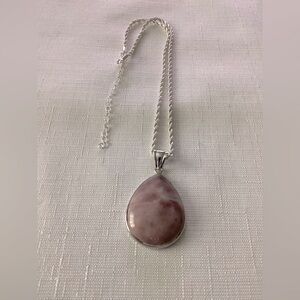Rhodochrosite Sterling Silver Necklace with Pendant
